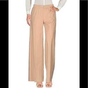 Twinset Simona Barbieri Women Khaki Wide-Leg Stretch Pant Size 6-8 (TG 44)